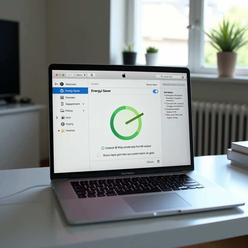 kde je nastavení úspory energie na MacBooku Pro