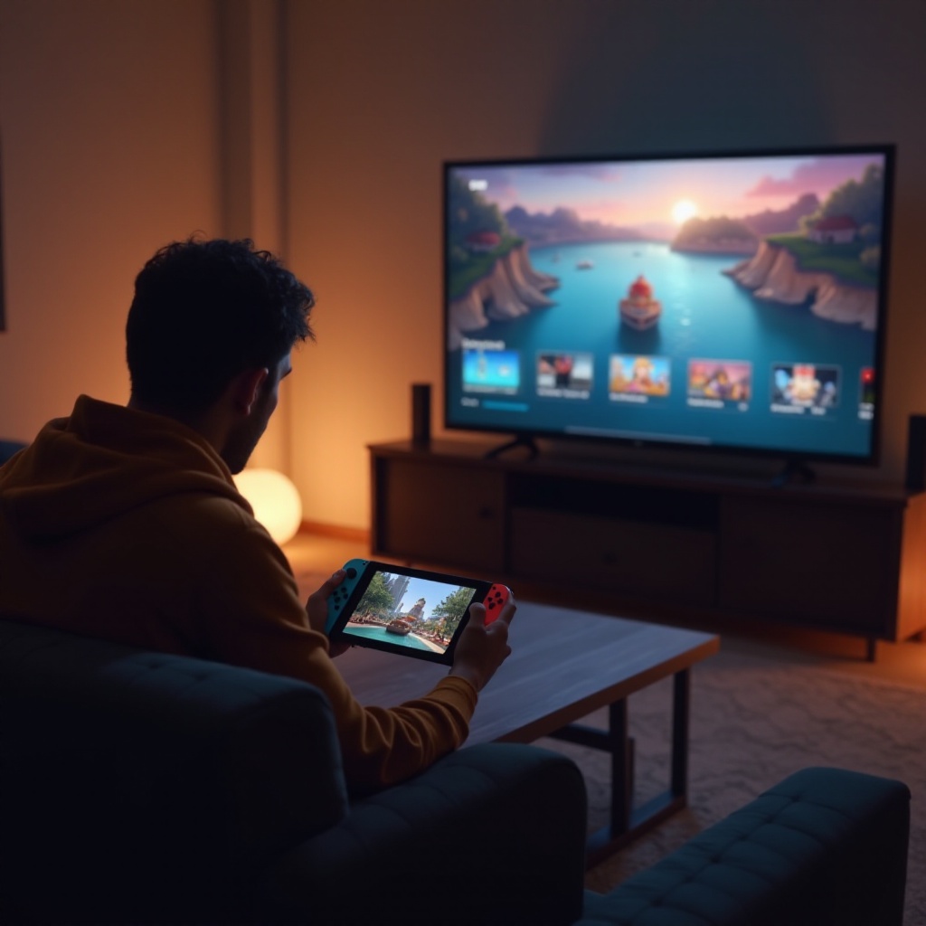 nintendo switch plugged into tv