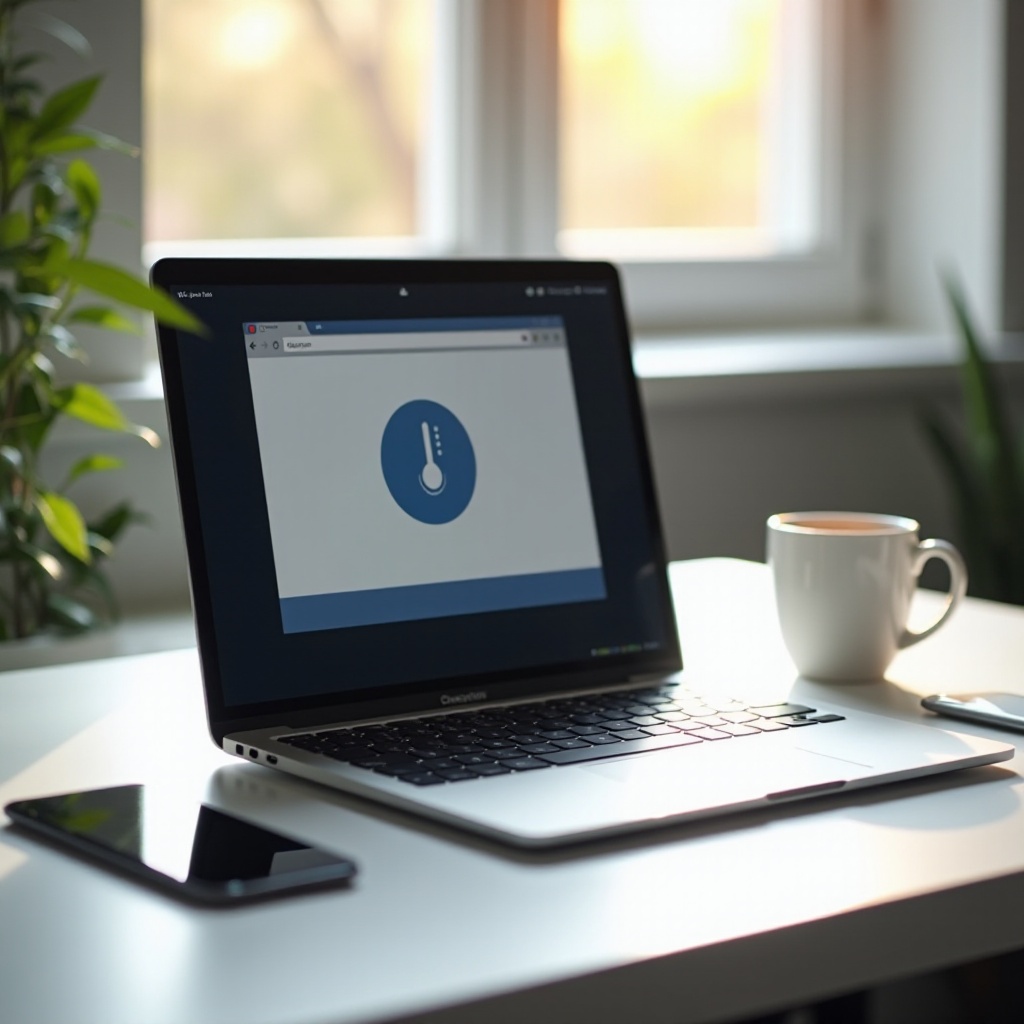 كيف تجد علامة درجة الحرارة على Chromebook