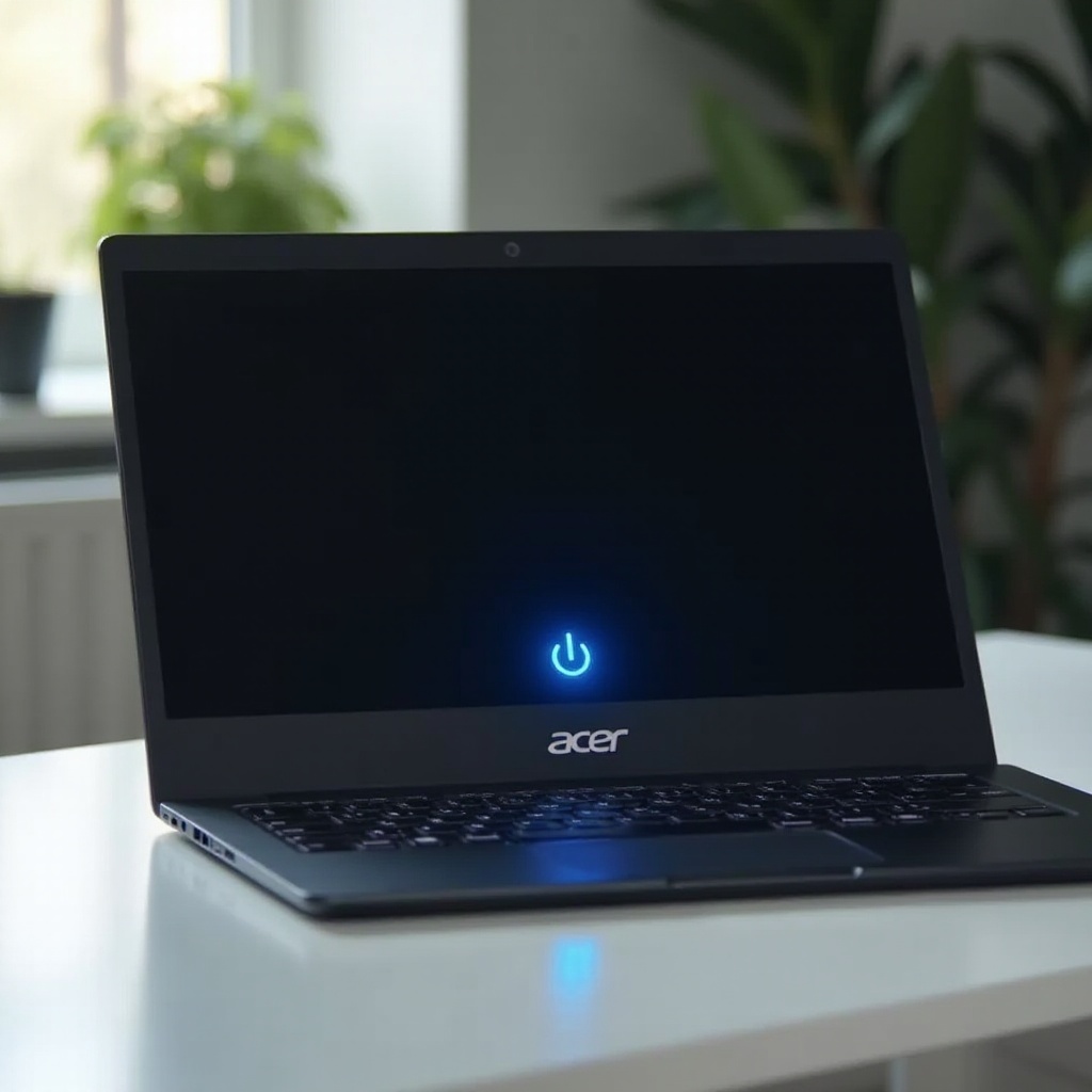 جهاز اللابتوب من Acer لا يعمل ولكن الضوء الأزرق مضاء
