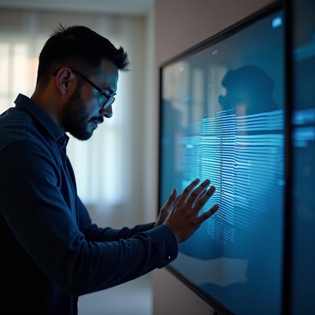 linie na ekranie telewizora Vizio