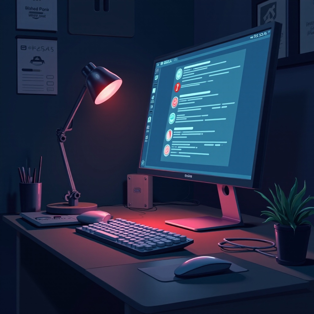 lumina trimisă de computer clipește constant