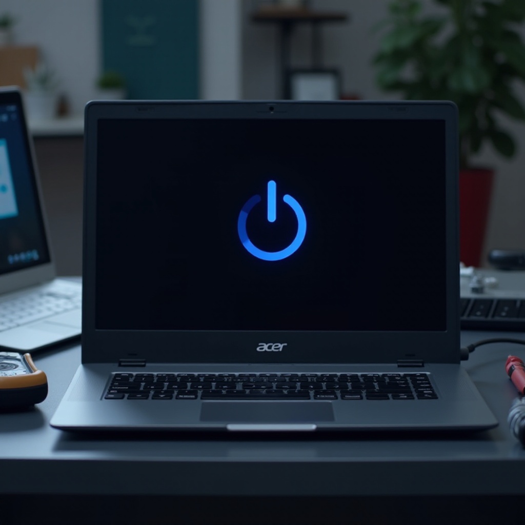 лаптопът Acer не се включва, но светва синя светлина