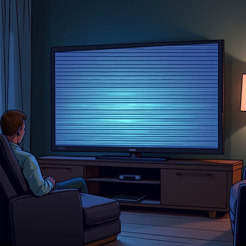 telewizor Vizio migocze poziomymi liniami