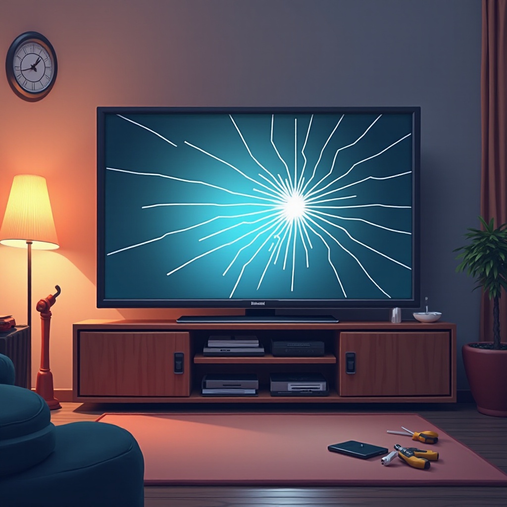 поправка на счупен телевизор